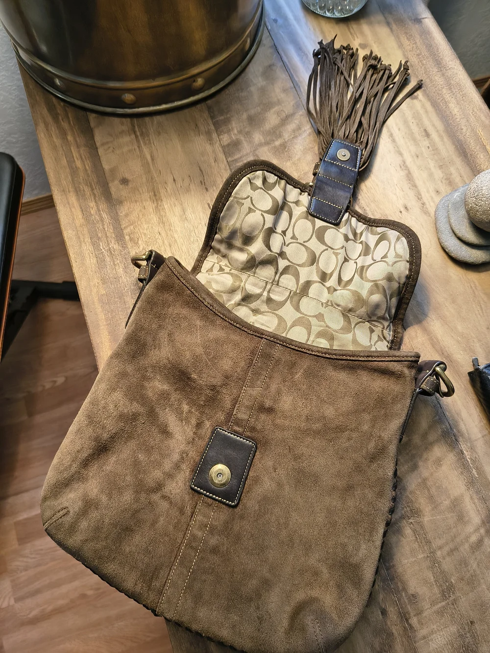 Coach Suede 2003 Soho Fringe Bag ♥️ Cowhide Leather ♥️ Vintage ❤️❤️ - Picture 6 of 15
